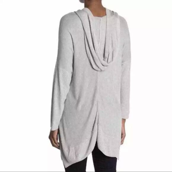 Stitchdrop Pullover SharkBite Hem Tunic Hoodie in Heather Grey Large MSRP $92 - Picture 2 of 3